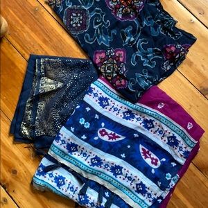 Assorted light spring scarves